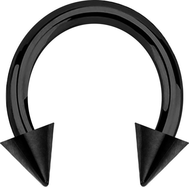 Star Piercing Circular Barbell schwarz mit zwei Cones (Chirurgenstahl 316L, ohne Messing)