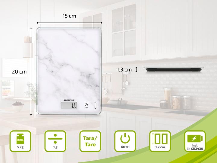 Immagine prodotto Soehnle Bilancia da cucina digitale Page Compact 300 Marble