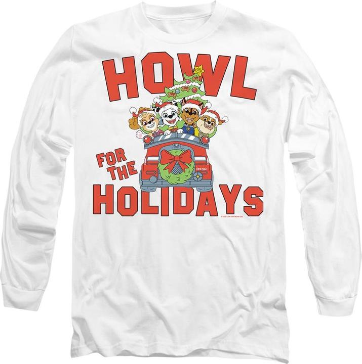 Actual product image Paw Patrol Unisex Adult Howl For The Christmas Holidays T-Shirt (M)