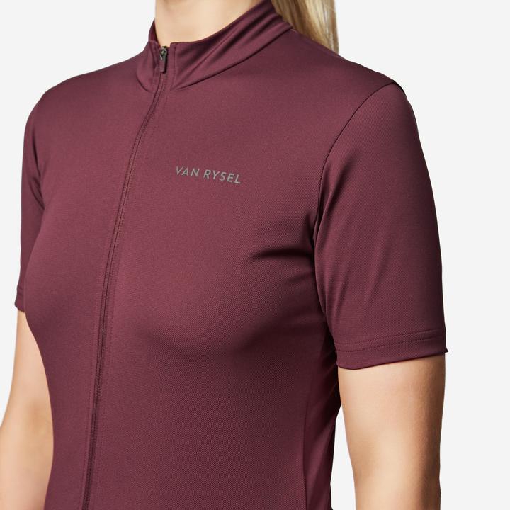 Van rysel Maillot manches courtes vélo essential femme bordeaux
