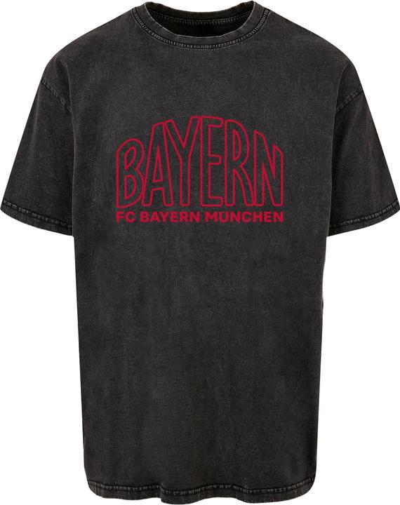 Image du produit FC Bayern München Logo Outlines Red Acid Washed Heavy Oversize Tee - 115271 (4XL)