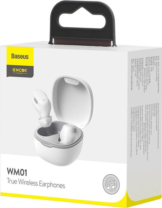 Produktbild Baseus Encok True Wireless Earphones WM01 (White) (5 h, Kabellos)