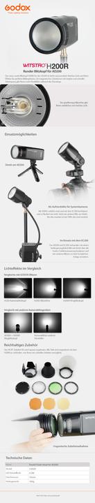 Produktbild Godox H200R, Ringblitzkopf für AD200