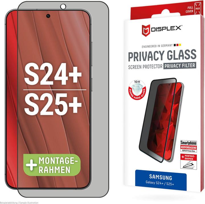 Actual product image Displex Real Glass, Privacy Full Cover Panzerglas (1 Piece, Samsung Galaxy S25+, Samsung Galaxy S24+)