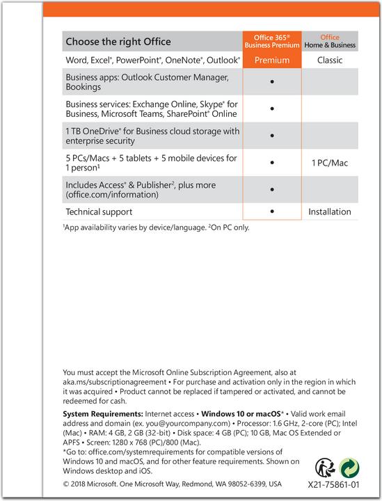 Image du produit Microsoft Office 365 Business Premium (1 Utilisateur, 12 mois)