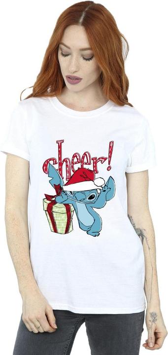 Actual product image Disney Womens/Ladies Lilo And Stitch Cheer Cotton Boyfriend T-Shirt (M)