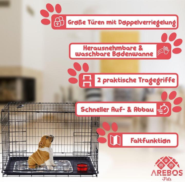 Immagine prodotto Arebos Hundekäfig (Cane, Chiusura di sicurezza)