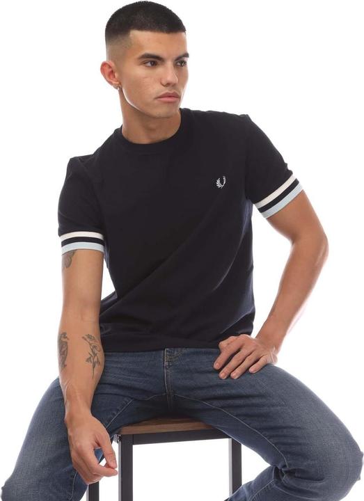 Actual product image Fred Perry Mens Bold Pique Tipped T-Shirt (XS)