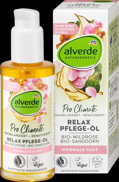 Immagine prodotto dm alverde Olio Relax Care Rosa Selvatica Biologica, Olivello Spinoso Biologico (Olio corpo, 100 ml)