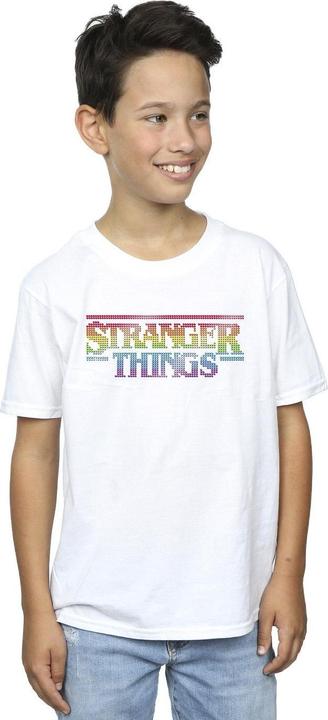 Actual product image Netflix Boys Stranger Things Rainbow Dot Logo T-Shirt (140, 146)