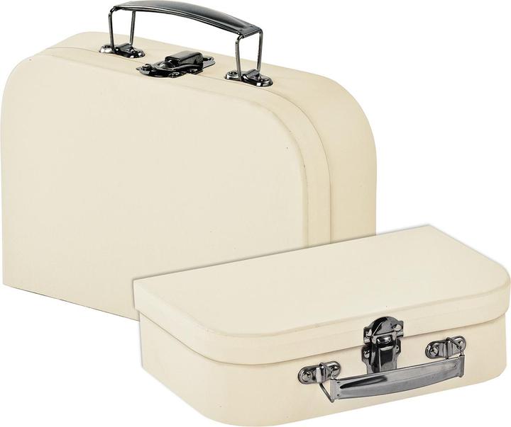 Actual product image VBS Case, set of 2, cardboard, cream colour, 23 x 15 x 6.5 cm and 18 x 13 x 6 cm