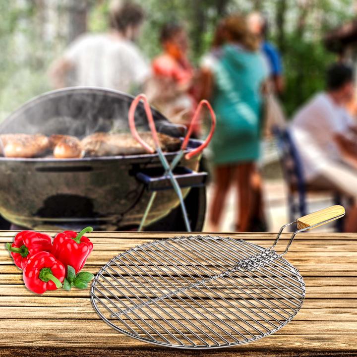 Image du produit Wiltec Grille BBQ Ronde Ø 44,5cm Acier inoxydable Barbecue Charbon de bois /à gaz Barbecue à boule G