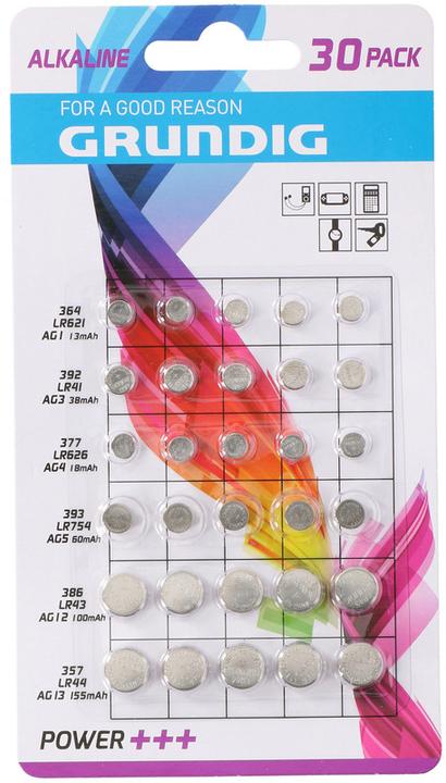 Actual product image Grundig Power+++ (30 pcs., LR621., LR754, LR43, LR44, LR41, AG4, 155 mAh)