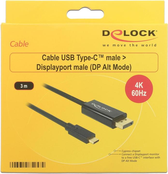 Actual product image Delock USB Typ C — DisplayPort (3 m, DisplayPort, USB Type C)