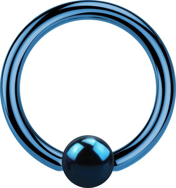 Star Piercing Micro Ball Closure Ring dunkelblau (ohne Messing, Titan G23)