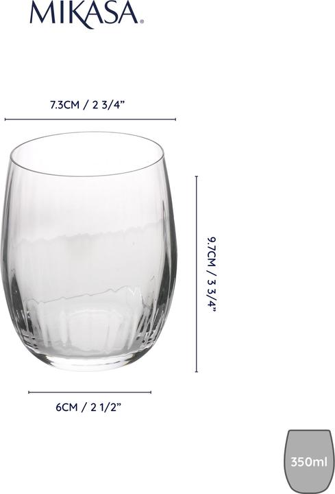Image du produit Mikasa Treviso Crystal Verres à vin sans bouchon, set de 4, 350ml (0.35 l, 4 x)