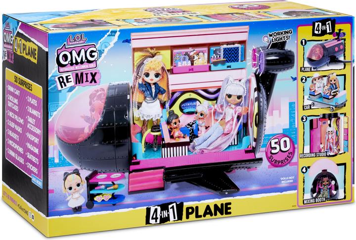 Actual product image MGA O.M.G. Remix 4-in-1 Plane Playset Transforms