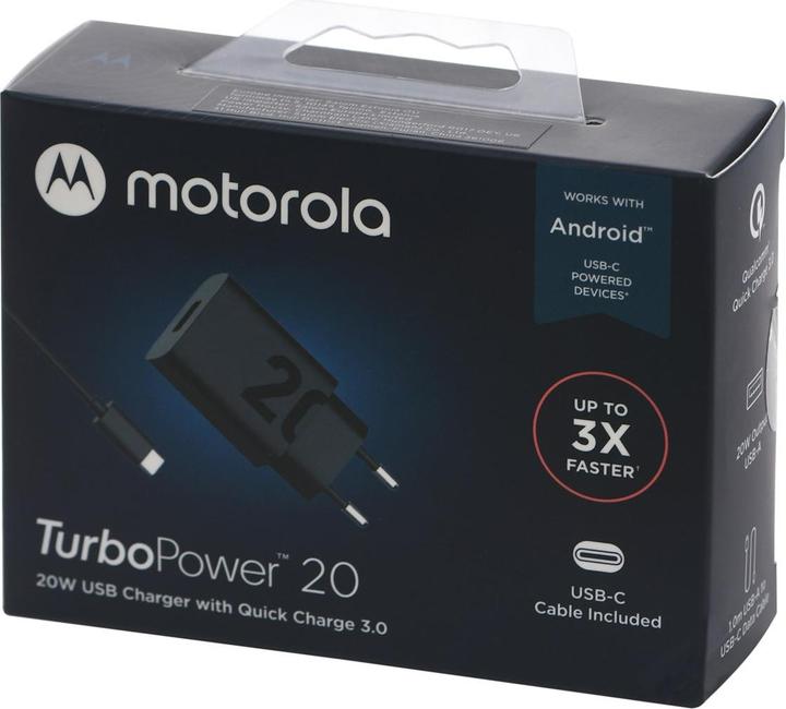 Immagine prodotto Motorola Caricabatterie TurboPower 20W USB-A con cavo USB-C da 1m Nero (20 W)