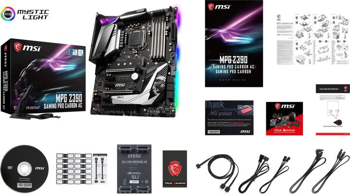 Actual product image MSI MPG Z390 Gaming Pro Carbon AC (LGA 1151, Intel Z390, ATX)