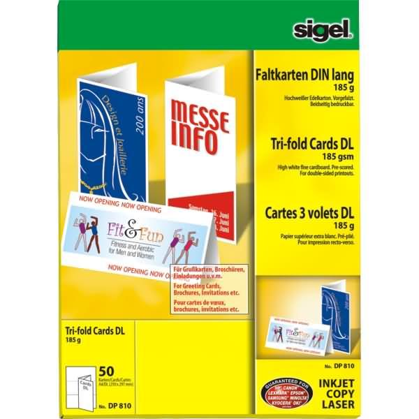 Actual product image Sigel Folded cards (A4, 185 g/m², 50 x)
