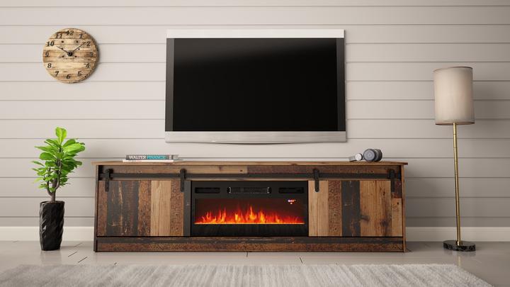 Image du produit Cama RTV GRANERO + meuble de cheminée 200x56.7x35 vieux bois