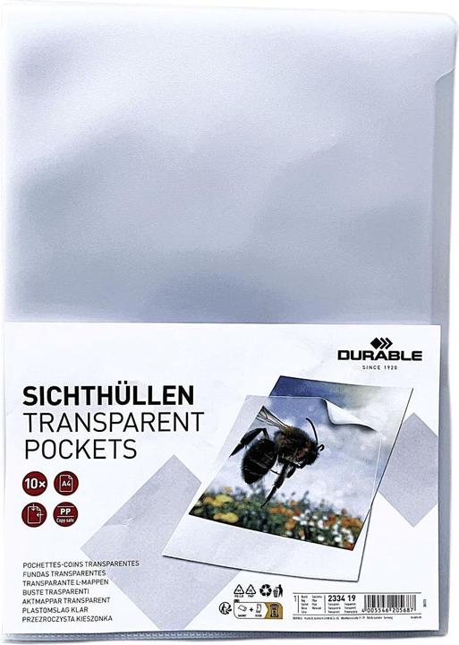 Image du produit Durable STANDARD pochette transparente, DIN A4, PP, 0,12 mm, grainée (A4, 10 x)
