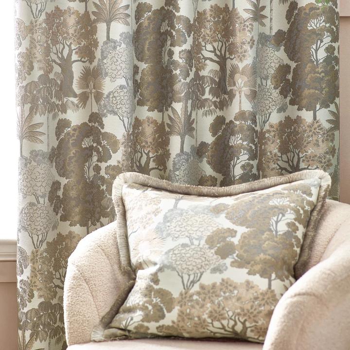 Actual product image Wylder Woodlands Jacquard Floral Eyelet Curtains (168 x 183 cm)