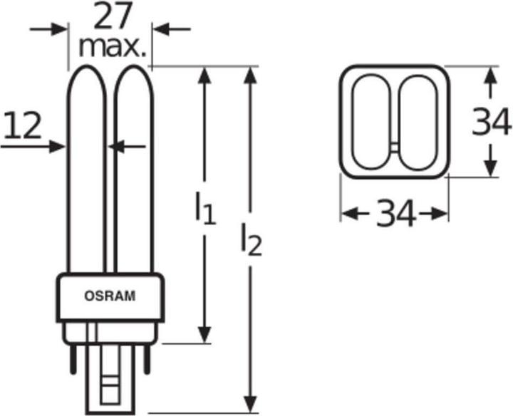Actual product image Osram Dulux (G24q-2, 18.70 W, 1130 lm, 10 x, G)