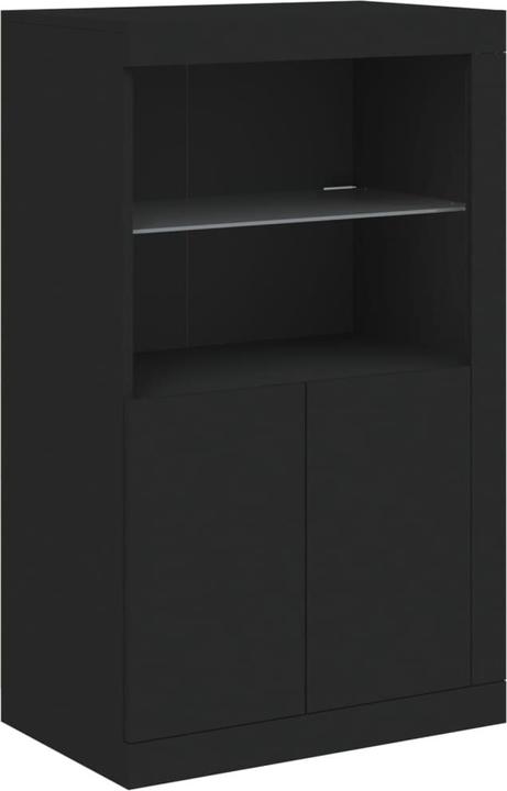 Produktbild VidaXL Beistellschrank mit LED-Leuchten Schwarz (60.5 x 37 x 100 cm)