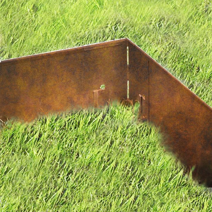Produktbild Green Split Ecke für Rasenkante Cortenstahl, Beeteinfassung, Beetumrandung, 8 x 8 x 18,5 cm (8 cm)