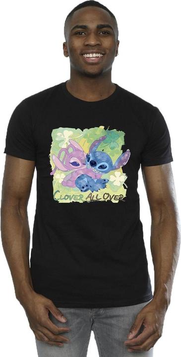 Actual product image Disney Mens Lilo And Stitch St Patrick's Day Clover T-Shirt (5XL)