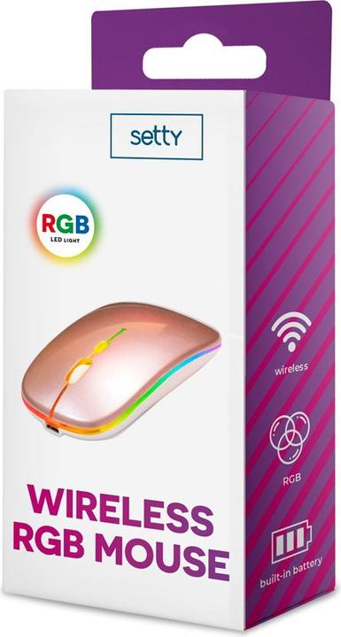 Produktbild Setty kabellose RGB-Maus roségold