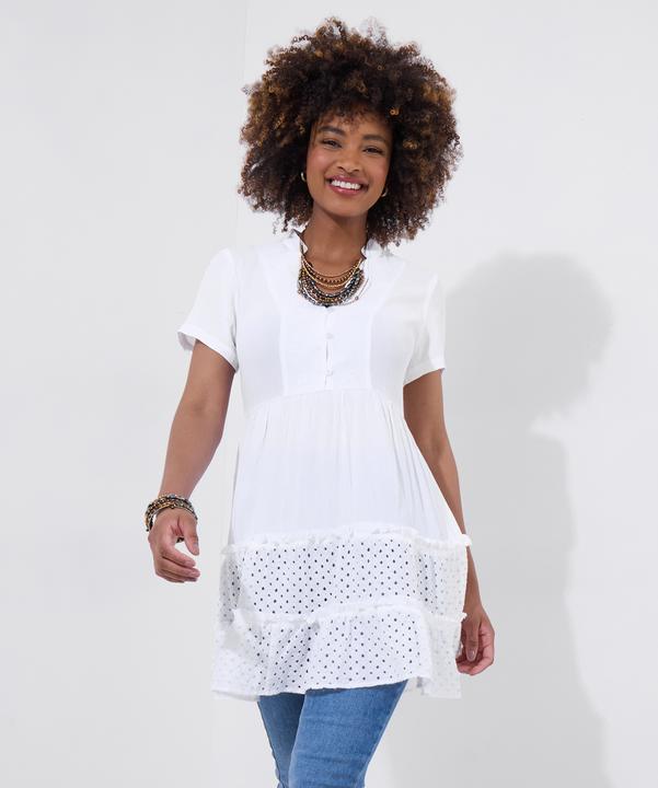 Produktbild Joe Browns Embroidered Bib Broderie Hem Cotton Tunic Dress (12)