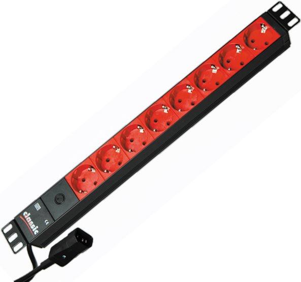 Actual product image Bachmann 19" 8-way power strip Fine-wire fuse