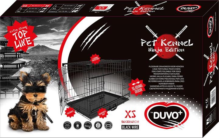 Immagine prodotto EBI Gabbia metallica Duvo+ Ninja Edition con porta scorrevole (Cane, Pieghevole)