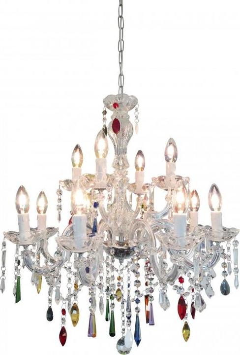 Actual product image TL Crystal chandelier 12-arm colourful (60 cm)