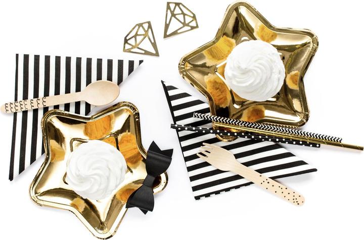 Produktbild Partydeco Holzbesteck mit schwarzen Motiven (18 x)