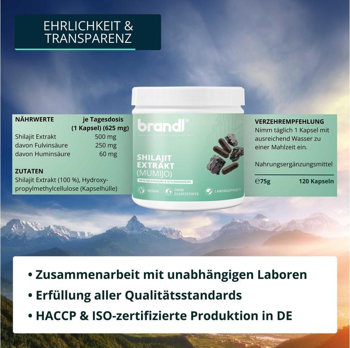 Immagine prodotto Brandl Capsule di shilajit (1 Pezzo/i, Pillole, 80 g)