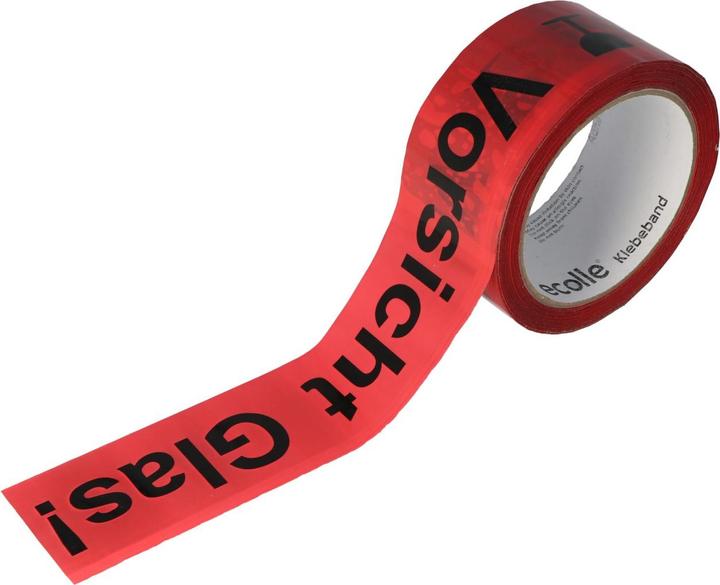 Actual product image AccuCell Adhesive tape caution glass 6-pack in red
