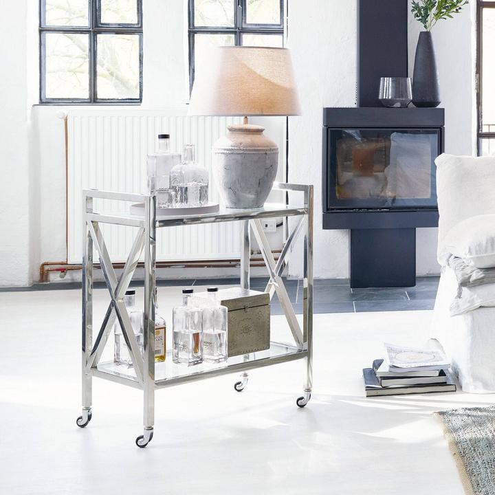 Actual product image Loberon Bar trolley Stamford silver