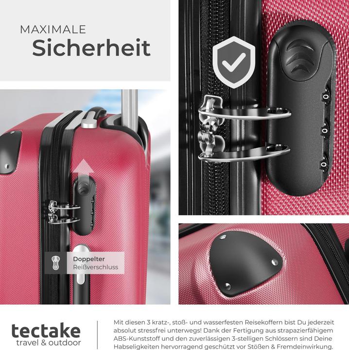 Immagine prodotto tectake Set di valigie rigide (95 l, M (50 - 90l), L (90 - 115l))