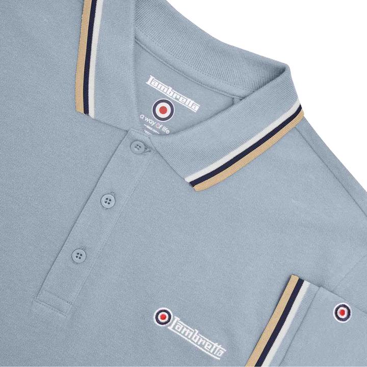 Actual product image Lambretta Mens SS25 Triple Tipped Big & Tall Polo Shirt (4XL)