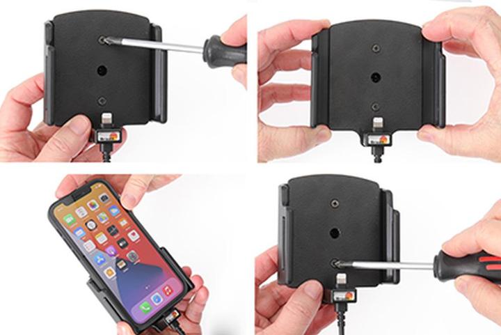 Immagine prodotto Brodit Supporto regolabile (laterale) Active USB, 12/24V, per APPLE iPhone 14 Pro, incluso caricatore USB