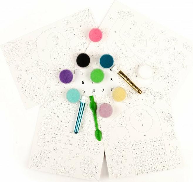 Image du produit Djeco Tableaux de sable Oiseaux colorés