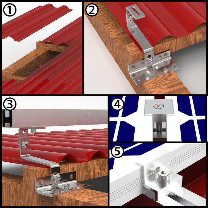 Actual product image Revolt 102-piece roof mounting set for 6 solar modules