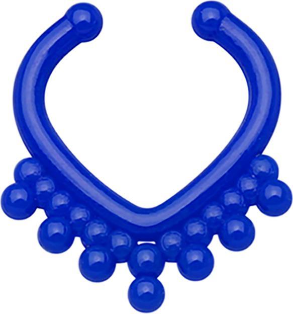 Produktbild Star Piercing Fake Septum mit Kugel in Dreiecksform dunkelblau