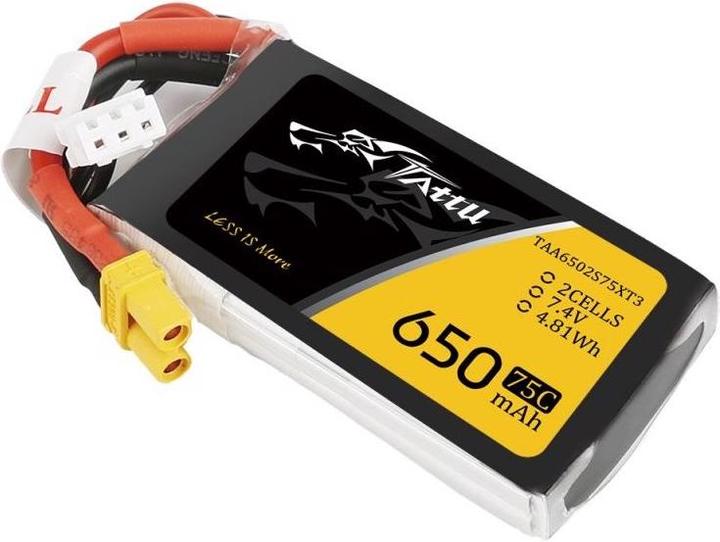 Immagine prodotto Tattu Batteria RC LiPo 650 mAh 7,4 V 75C (7.40 V, 650 mAh)