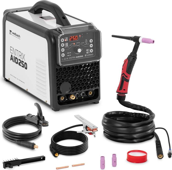 Produktbild Welbach WIG Schweissgerät AC DC Alu Schweissgerät 250 A 60 % Duty Cycle MMA Digital Puls