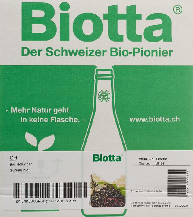 Produktbild Biotta Bio Holunder (6 x 50 cl)