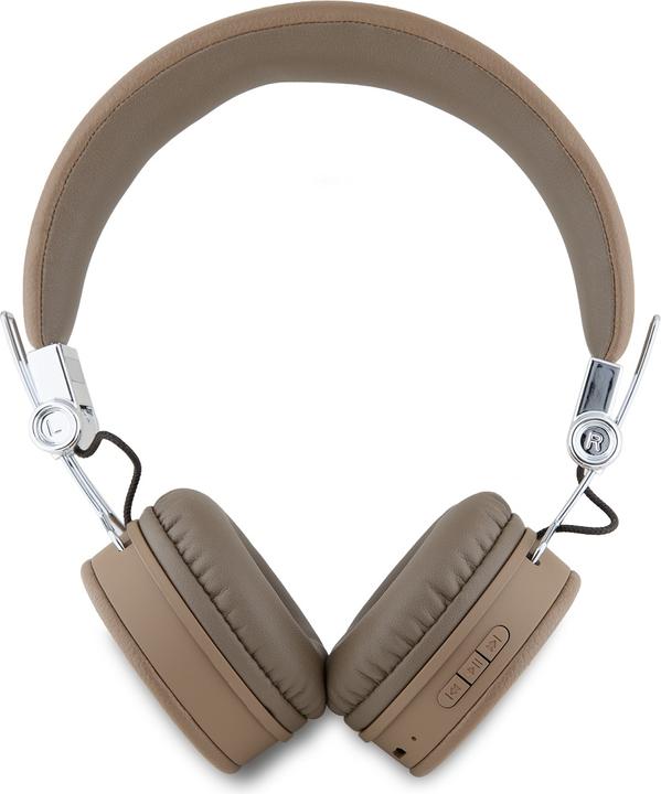 Actual product image Guess PU Grained Triangle Logo ENC Wireless Headphones Bluetooth Headset - Brown (ANC, 32 h, Wireless)